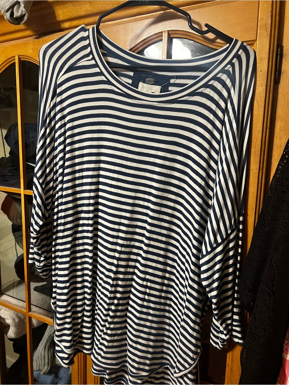 Cupio Navy and White Striped Women's Tunic Top